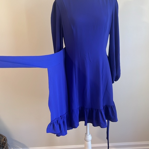 Lilly Pulitzer, long sleeve blue dress wrap skirt - Picture 7 of 8